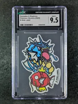2023 Pokemon GYARADOS & MAGIKARP Stickers B-Side Label UV-Resistant CGC 9.5 - Image 1