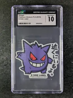 2019 Pokemon GENGAR Stickers Pt.4 B-Side Label Series Japanese CGC 10 - Image 1