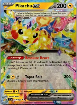 Pikachu ex 057/191 Double Rare Surging Sparks Pokemon NM - Image 1
