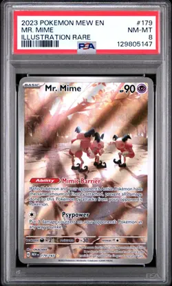 2023 POKEMON MEW EN-151 #179 MR. MIME ILLUSTRATION RARE PSA 8 - Image 1