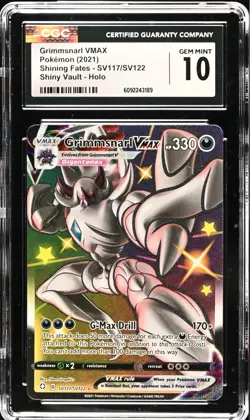CGC 10 GEM MINT Grimmsnarl VMAX SV117/SV122 Shining Fates Shiny Holo Pokemon - Image 1