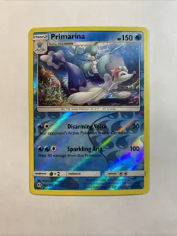 Pokemon TCG Primarina Sun & Moon 41/149 Reverse Holo Rare - Image 1