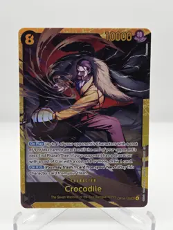 One Piece The Azure Sea's Seven OP14-120 Crocodile Gold Foil Secret Rare - Image 1