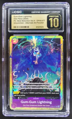 2025 ONE PIECE CCG GUM-GUM LIGHTNING ALT ART OP09-077 CGC 10 PRISTINE A PT - Image 1
