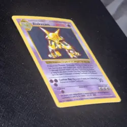 Pokemon Alakazam TCG Card 1/102 Base Set, Shadowless, Unlimited Holo Rare MP - Image 4