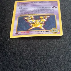 Pokemon Alakazam TCG Card 1/102 Base Set, Shadowless, Unlimited Holo Rare MP - Image 5
