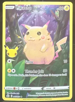 Pokemon TCG Pikachu 005/025 Celebrations Ultra Rare (Full Art) Holo Card - Image 1