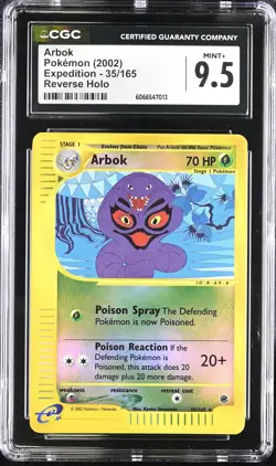 Arbok 35/165 Reverse Holo 2002 Expedition CGC 9.5 Graded Pokemon Card - Image 1