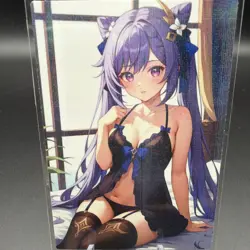 Keqing Genshin Impact Anime Waifu Card Doujin ACG Goddess Holo - Image 1