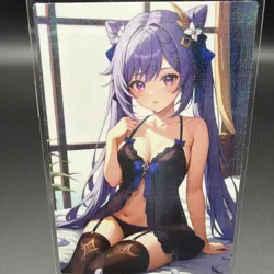 Keqing Genshin Impact Anime Waifu Card Doujin ACG Goddess Holo - Image 2