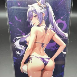 Keqing Genshin Impact Anime Waifu Card Doujin ACG Goddess Holo - Image 1