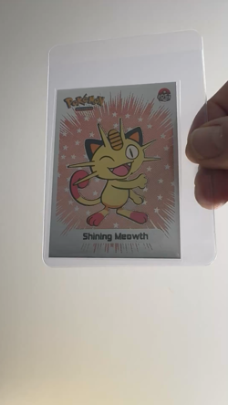 💥 Shiny MEOWTH Pokemon Vintage Art CARD Metallic Foil Collectible Anime NM💥 - Image 2