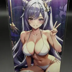 Keqing Genshin Impact Anime Waifu Card Doujin ACG Goddess Holo - Image 1