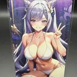 Keqing Genshin Impact Anime Waifu Card Doujin ACG Goddess Holo - Image 2