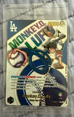 One Piece x Dodgers Collaborative Promo Card Monkey D. Luffy (Sealed) - Image 1