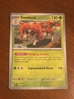 Sawsbuck - 017/162 - Uncommon - Near Mint Pokemon Card - Image 1