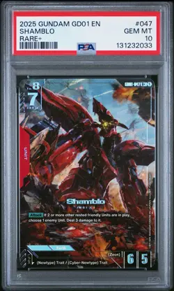 2025 Gundam Card Game GD01-047 R+ Shamblo Alt Art English PSA 10 - Image 1