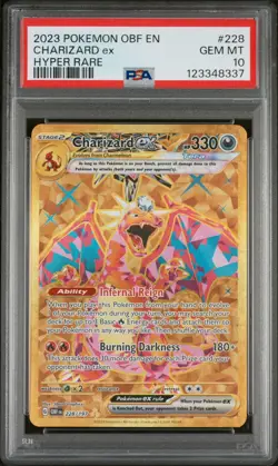 Pokemon TCG Charizard EX Obsidian Flames Hyper Rare Card 228/197 PSA 10 - Image 1