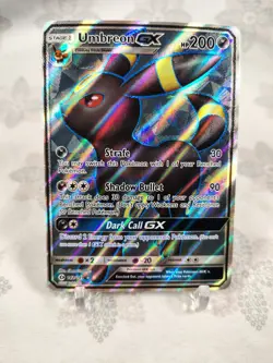 Pokemon Card - Umbreon GX #142/149 Sun and Moon Base Set Full Art Rare MP - Image 2