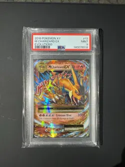 2016 Pokemon TCG M Charizard EX Evolutions Ultra Rare Card 13/108 PSA 9 - Image 1
