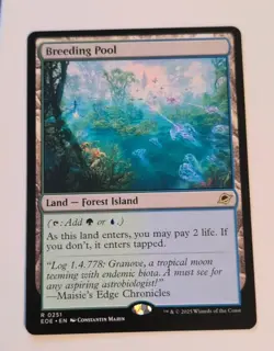 Magic The Gathering Breeding Pool Land Card EOE Blue Green 0251 2025 - Image 1