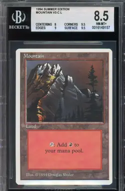 NM/MINT+ BGS 8.5 Summer Magic Mountain {RED SKY} ~ w/2x 9.5 SUBs ~ Vintage MTG!! - Image 1