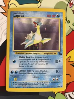 Lapras 10/62 Fossil Unlimited Holo Rare WotC Pokemon TCG NM/LP - Image 1