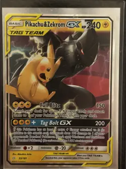 Pokemon Pikachu & Zekrom GX 33/181 Tag Team Regular English 2019 Pokemon TCG - Image 1