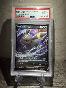 🔥Umbreon V #203🔥 2022 Pokemon TCG Swsh Black Star Promo 💎PSA 8 NM💎 - Image 1