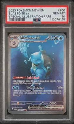2023 POKEMON MEW EN-151 SPECIAL ILLUSTRATION RARE #200 BLASTOISE EX PSA 10 - Image 1
