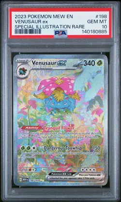 2023 POKEMON MEW EN-151 SPECIAL ILLUSTRATION RARE #198 VENUSAUR EX PSA 10 - Image 1