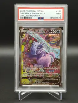 2021 Pokemon Chilling Reign Full Art Glalarian Slowking V #179 PSA 9 - Image 1