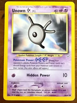 2001 Pokemon Neo Revelation - Unown [K] 58/64 Common VINTAGE LP Condition - Image 1