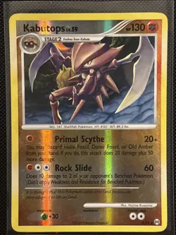 Pokemon TCG Arceus Kabutops Reverse Holo Rare Card 4/99 - Image 1