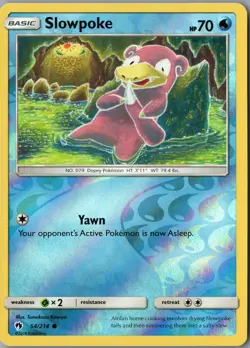 Slowpoke Common SM - Lost Thunder 54/214 NM Reverse Holo - Pokemon - Image 1