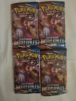 Pokemon Sword And Shield Battle Styles Booster Pack New Sealed - Lot Of 4 - Image 1