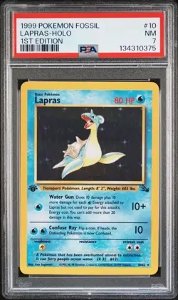 Lapras 10/62 - Fossil Set - 1999 - 1ST EDITION - HOLO - RARE - PSA 7 - NM - Image 1