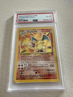2000 Pokemon Charizard Holo Base 2 - PSA 6 - Image 1