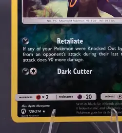 Pokemon TCG Umbreon 120/214 Sun & Moon Lost Thunder Reverse Holo Rare NM - Image 5