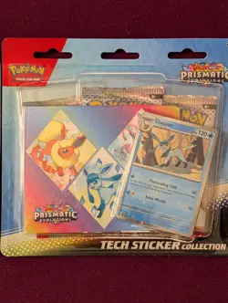 2x Pokemon Prismatic Evolutions Tech Sticker Collection Blister Packs - Glaceon - Image 3