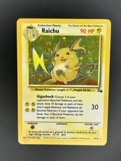 Pokemon TCG - Raichu MP Holo 14/62 | Fossil - Image 1