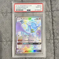 Pokemon Reshiram GX 2019 Hidden Fates Shiny Vault SV51/SV94 Full Art Holo PSA 10 - Image 1