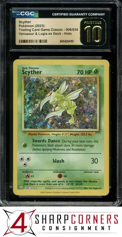 2023 POKEMON TCG CLASSIC VENUSAUR & LUGIA EX #006 SCYTHER HOLO CGC 10 PRISTINE - Image 1