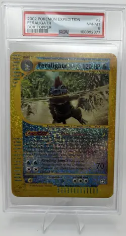 Pokemon Feraligatr Jumbo 002/012 PSA 8 Box Topper Reverse Holo Promo English - Image 2
