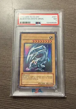 2002 Yu-Gi-Oh! Blue-Eyes White Dragon SDK-001 PSA 7 - Image 1