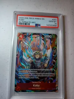 PSA 10 Gem Mint One Piece PRB02-001 Koby Alternate Art English Auction #2 - Image 1