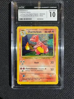 CGC Graded Pokemon Card Lot Including Leafeon, Charizard, Chameleon, Pikachu Etc - Image 5