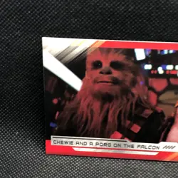 CHEWIE AND A PORG ON THE FALCON STAR WARS Topps The Last Jedi Card No.95 FROM JP - Image 2