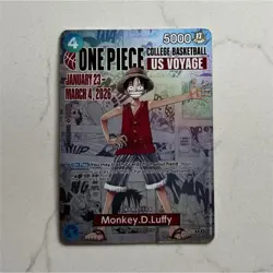 One Piece CCG Monkey.D.Luffy US Voyage Card 5000 Power 4 Cost - Image 1