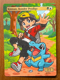 Kinnan, Bonder Prodigy Magic the Gathering altered art hand painted - Image 1